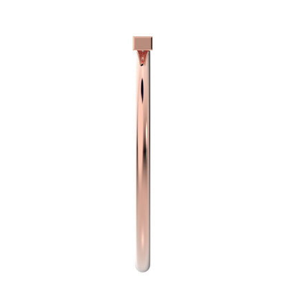 0.045 ct Round Cut Simulated Clear Diamond dainty Minimalist Stackable pinky bar pave 14K / 18K Solid Rose Gold everyday wedding band