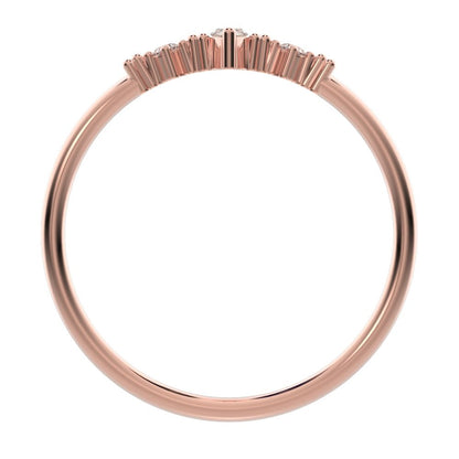 0.145 ct Marquise Cut Simulated Clear Diamond dainty Minimalist 3 stone solitaire with accents 14K / 18K Solid Rose Gold everyday ring
