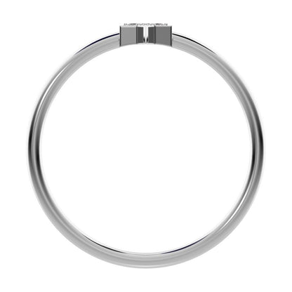 0.03 ct Round Cut Simulated Clear Diamond dainty Minimalist dainty floral star cluster halo 14K / 18K Solid White Gold everyday ring