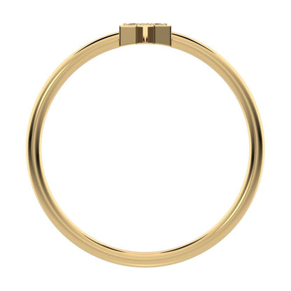 0.03 ct Round Cut Simulated Clear Diamond dainty Minimalist dainty floral star cluster halo 14K / 18K Solid Yellow Gold everyday ring