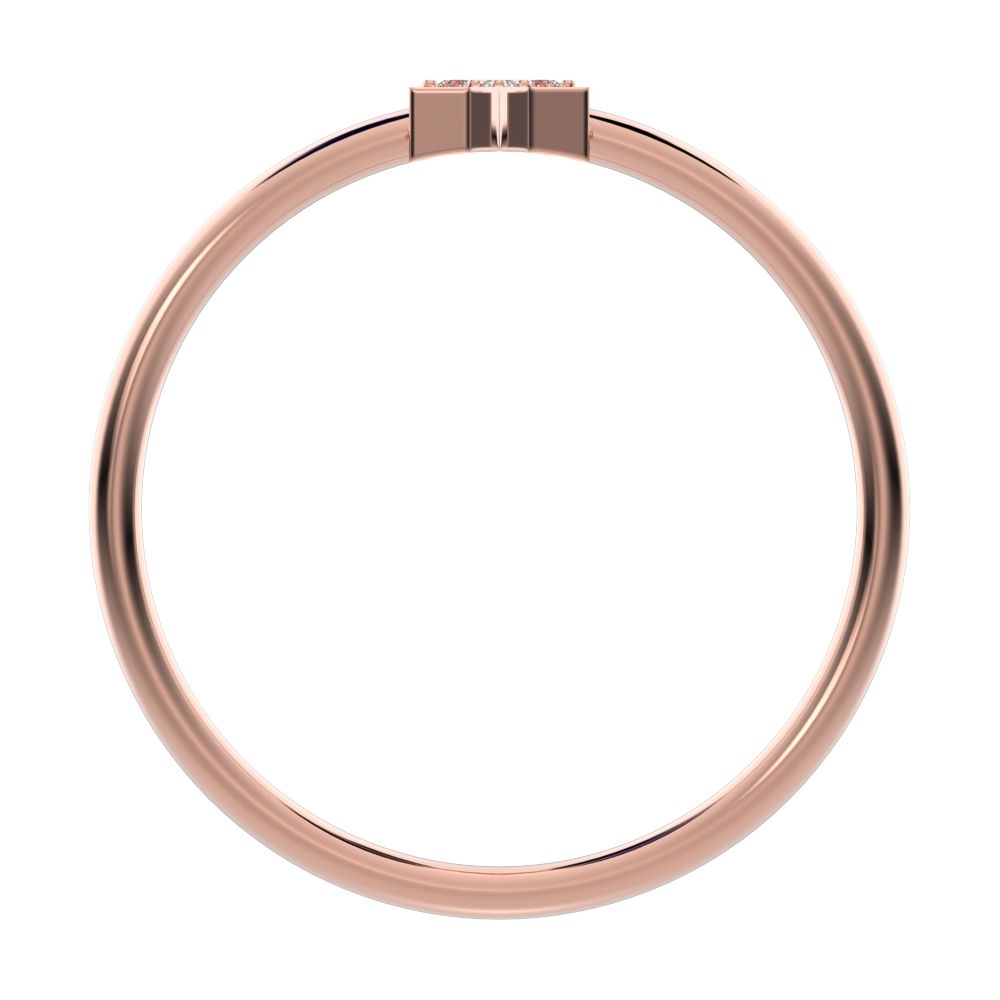 0.03 ct Round Cut Simulated Clear Diamond dainty Minimalist dainty floral star cluster halo 14K / 18K Solid Rose Gold everyday ring