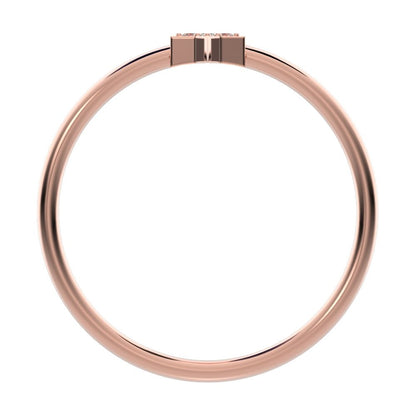 0.03 ct Round Cut Moissanite dainty Minimalist dainty floral star cluster halo 14K / 18K Solid Rose Gold everyday ring