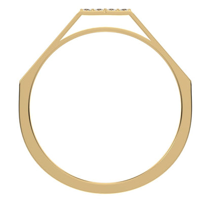 0.04Ct Round Cut Simulated Clear Diamond Minimalist Stackable half eternity bar simple 14K / 18K Solid Yellow Gold everyday wedding band