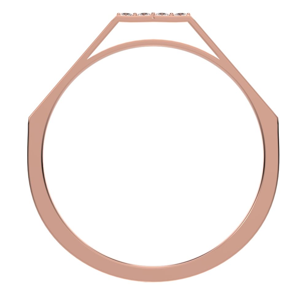 0.04Ct Round Cut Simulated Clear Diamond Minimalist Stackable half eternity bar simple 14K / 18K Solid Rose Gold everyday wedding band