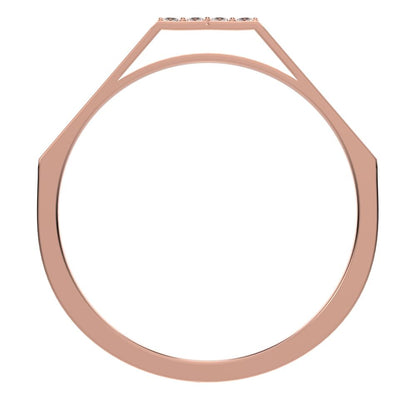 0.04 ct Round Cut Moissanite dainty Minimalist Stackable half eternity bar light simple 14K / 18K Solid Rose Gold everyday wedding band