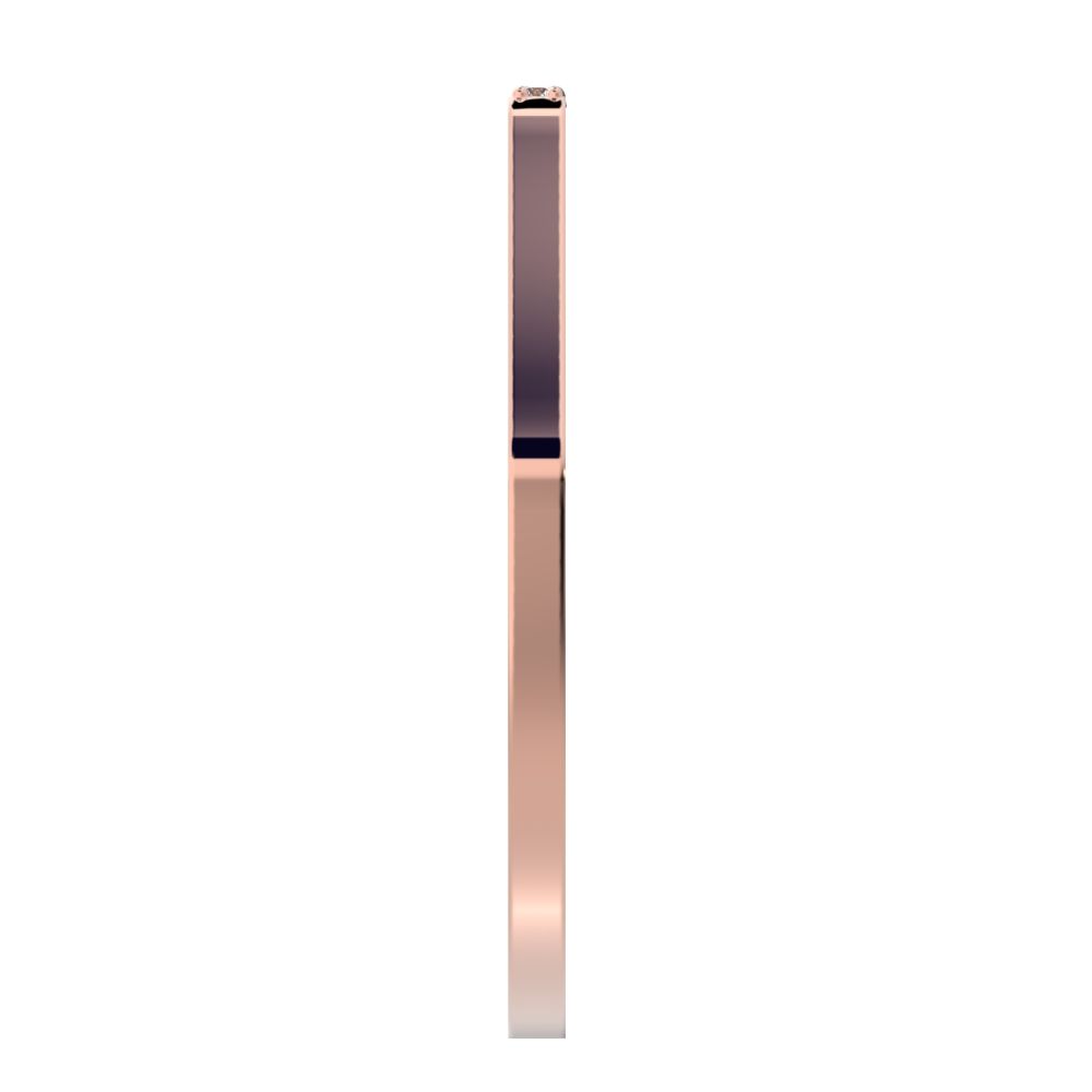 0.04 ct Round Cut Moissanite dainty Minimalist Stackable half eternity bar light simple 14K / 18K Solid Rose Gold everyday wedding band
