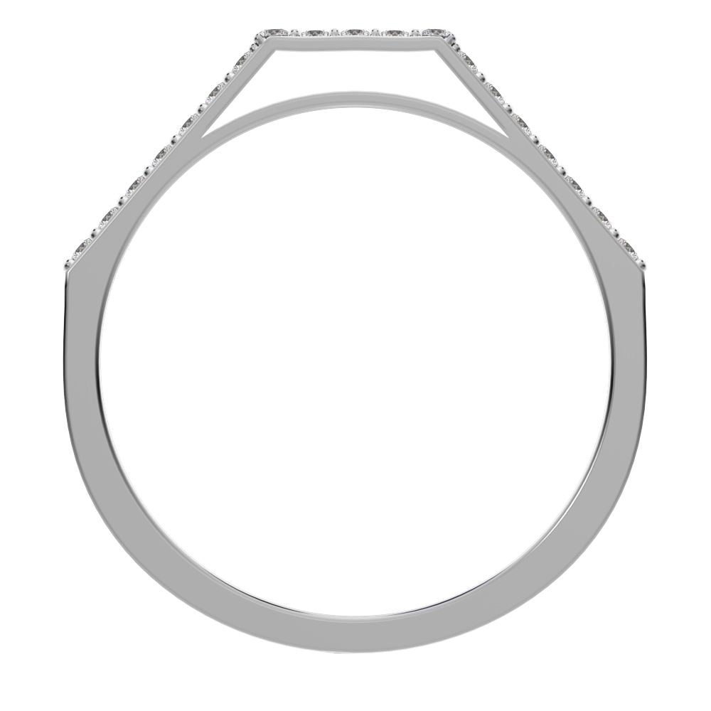 0.19 ct Round Cut Moissanite dainty Minimalist Stackable half eternity light simple 14K / 18K Solid White Gold everyday wedding band