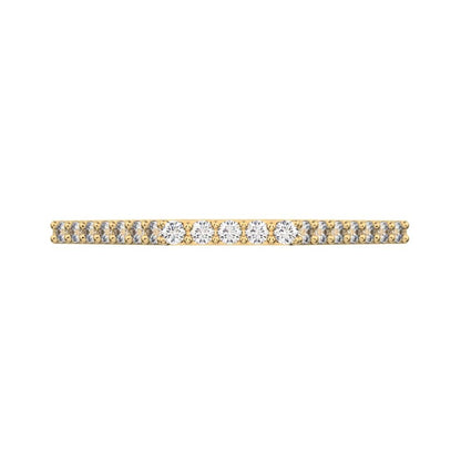 0.19 ct Round Cut Moissanite dainty Minimalist Stackable half eternity light simple 14K / 18K Solid Yellow Gold everyday wedding band
