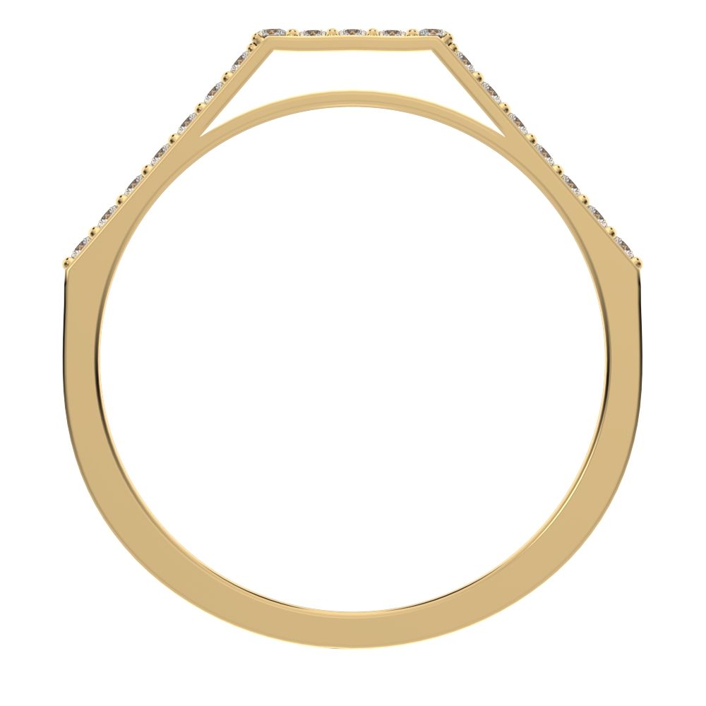 0.19Ct Round Cut Simulated Clear Diamond dainty Minimalist Stackable half eternity simple 14K / 18K Solid Yellow Gold everyday wedding band