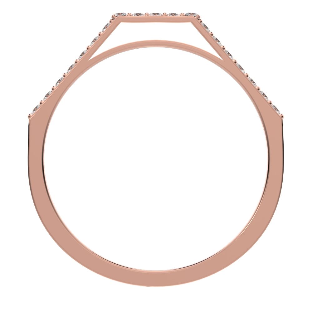 0.19Ct Round Cut Simulated Clear Diamond Minimalist Stackable half eternity light simple 14K / 18K Solid Rose Gold everyday wedding band