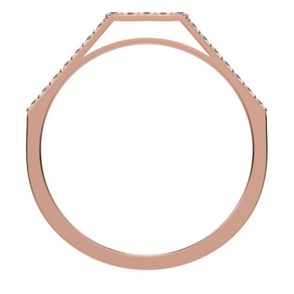 0.19 ct Round Cut Moissanite dainty Minimalist Stackable half eternity light simple 14K / 18K Solid Rose Gold everyday wedding band