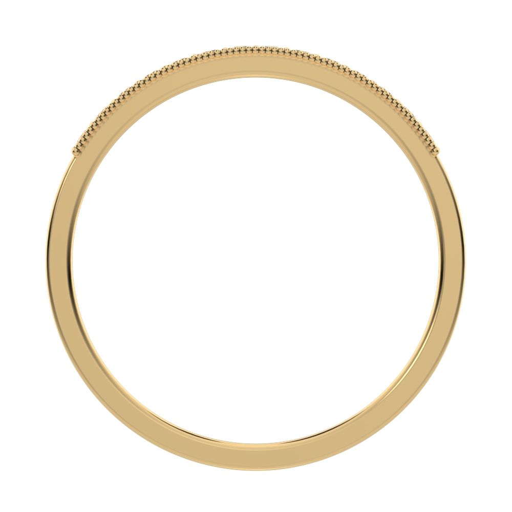 0.14 ct Round Cut Moissanite dainty Minimalist Stackable half eternity light simple 14K / 18K Solid Yellow Gold everyday wedding band