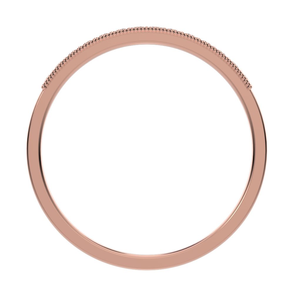 0.14 ct Round Cut Moissanite dainty Minimalist Stackable half eternity light simple 14K / 18K Solid Rose Gold everyday wedding band
