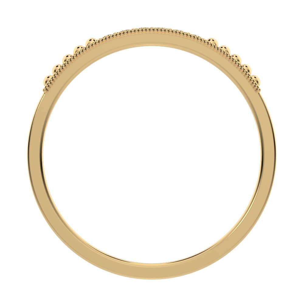 0.06Ct Round Cut Simulated Clear Diamond dainty Minimalist Stackable half eternity simple 14K / 18K Solid Yellow Gold everyday wedding band