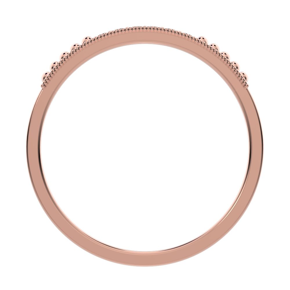0.06 ct Round Cut Moissanite dainty Minimalist Stackable half eternity light simple 14K / 18K Solid Rose Gold everyday wedding band