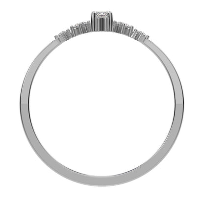 0.21 ct Marquise Cut Moissanite dainty Minimalist solitaire with accents halo simple light cluster 14K / 18K Solid White Gold everyday ring