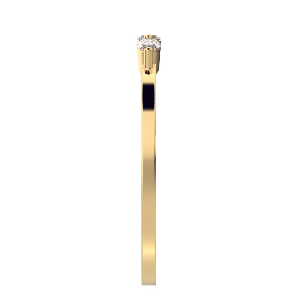 0.3Ct Marquise Cut Moissanite Minimalist solitaire with accents halo simple three-stone 14K / 18K Solid Yellow Gold everyday wedding band