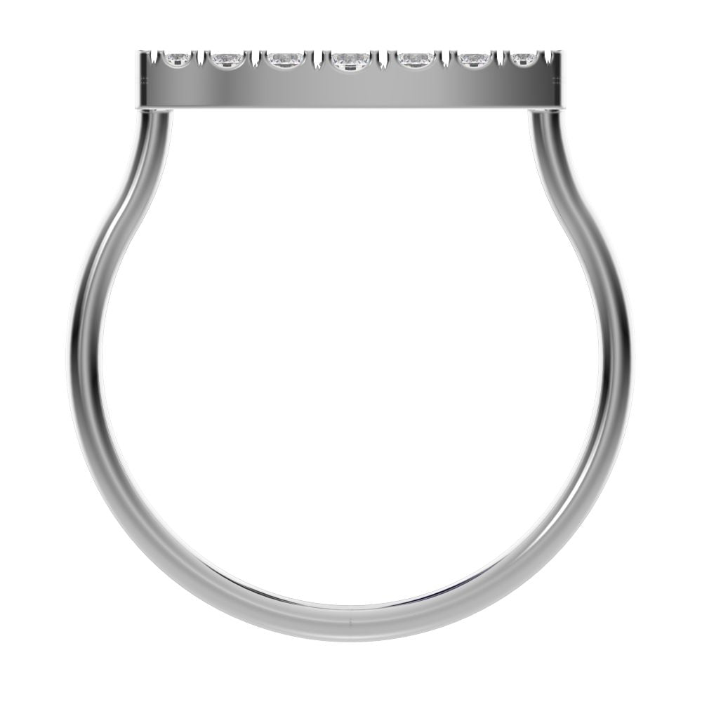 0.16Ct Round Cut Moissanite Minimalist Stackable half eternity bar Timeless Radiance 14K / 18K Solid White Gold everyday wedding band