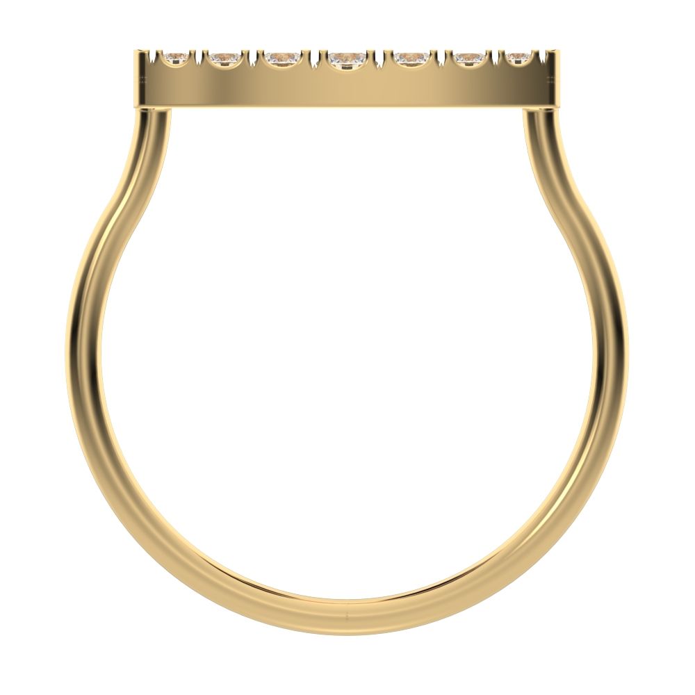 0.16Ct Round Cut Simulated Clear Diamond Stackable half eternity bar Timeless Radiance 14K / 18K Solid Yellow Gold everyday wedding band