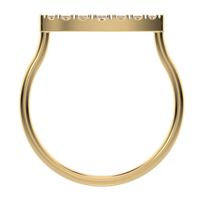 0.16Ct Round Cut Simulated Clear Diamond Stackable half eternity bar Timeless Radiance 14K / 18K Solid Yellow Gold everyday wedding band