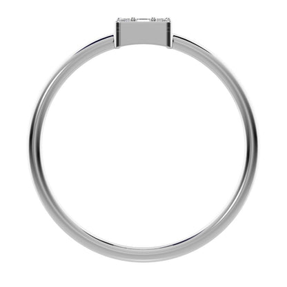 1.27 ct Baguette Cut Moissanite dainty Minimalist cluster halo light simple 14K / 18K Solid White Gold everyday ring