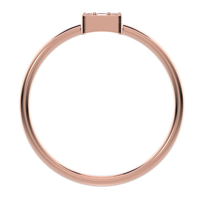 1.27 ct Baguette Cut Moissanite dainty Minimalist cluster halo light simple 14K / 18K Solid Rose Gold everyday ring