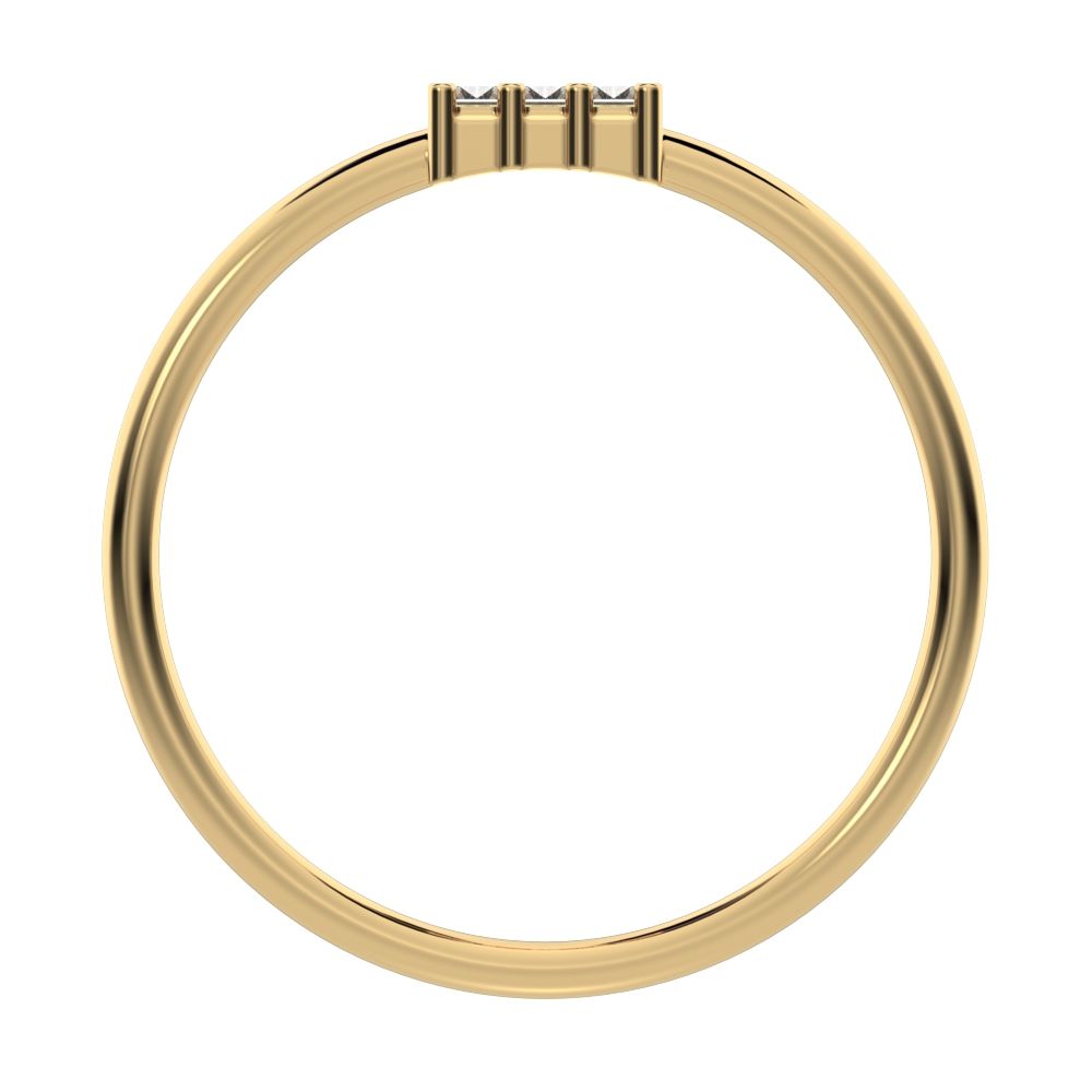 1.2 ct Baguette Cut Simulated Clear Diamond dainty Minimalist cluster halo light simple 14K / 18K Solid Yellow Gold everyday ring