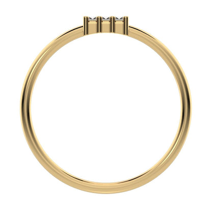 1.2 ct Baguette Cut Moissanite dainty Minimalist cluster halo light simple 14K / 18K Solid Yellow Gold everyday ring