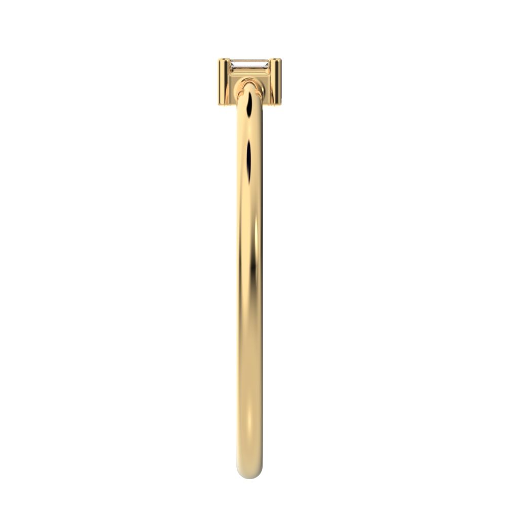 1.2 ct Baguette Cut Moissanite dainty Minimalist cluster halo light simple 14K / 18K Solid Yellow Gold everyday ring