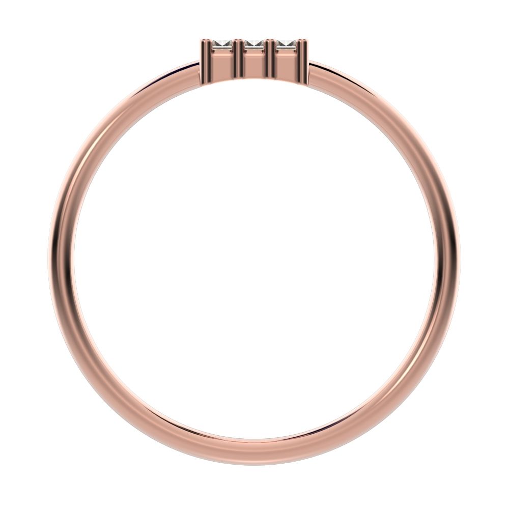 1.2 ct Baguette Cut Moissanite dainty Minimalist cluster halo light simple 14K / 18K Solid Rose Gold everyday ring