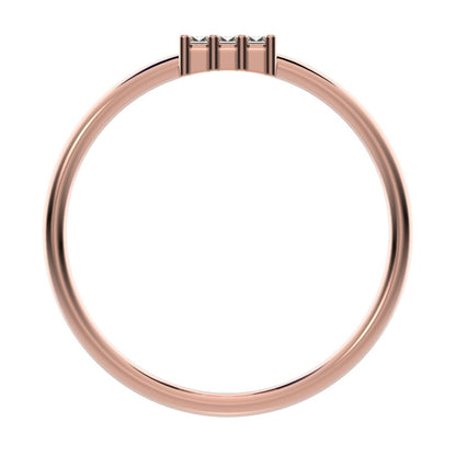 1.2 ct Baguette Cut Moissanite dainty Minimalist cluster halo light simple 14K / 18K Solid Rose Gold everyday ring