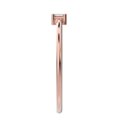 1.2 ct Baguette Cut Moissanite dainty Minimalist cluster halo light simple 14K / 18K Solid Rose Gold everyday ring