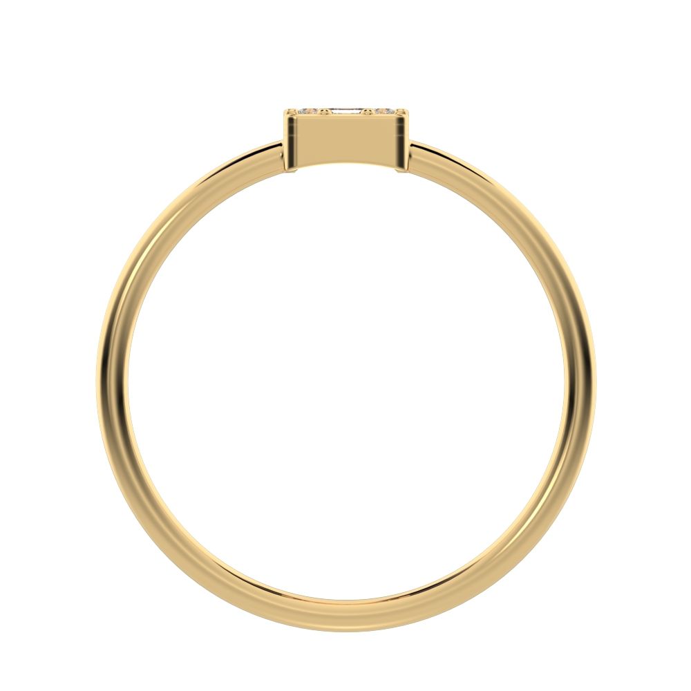 0.135 ct Marquise Cut Simulated Clear Diamond dainty Minimalist cluster halo light simple square 14K / 18K Solid Yellow Gold everyday ring