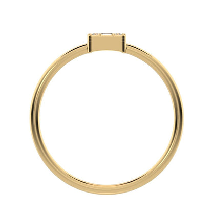 0.135 ct Marquise Cut Moissanite dainty Minimalist cluster halo light simple square 14K / 18K Solid Yellow Gold everyday ring