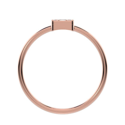 0.135 ct Marquise Cut Moissanite dainty Minimalist cluster halo light simple square 14K / 18K Solid Rose Gold everyday ring