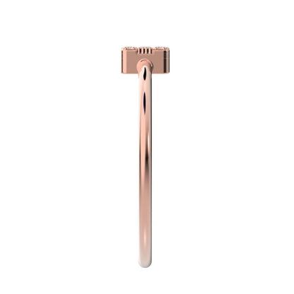 0.135 ct Marquise Cut Moissanite dainty Minimalist cluster halo light simple square 14K / 18K Solid Rose Gold everyday ring