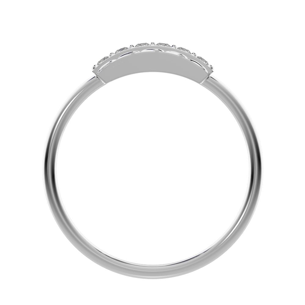 0.09 ct Round Cut Simulated Clear Diamond dainty Minimalist cluster textured channel infinity 14K / 18K Solid White Gold everyday ring