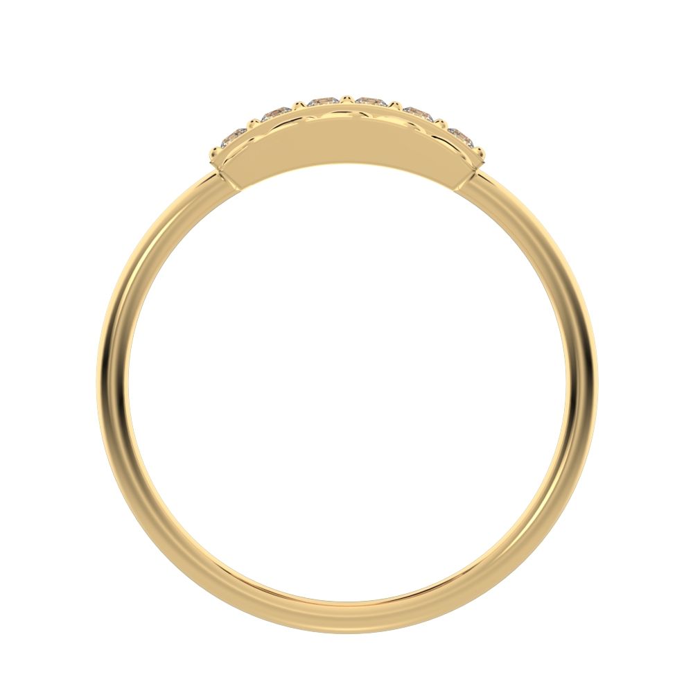 0.09 ct Round Cut Simulated Clear Diamond dainty Minimalist cluster textured channel infinity 14K / 18K Solid Yellow Gold everyday ring