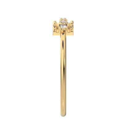 0.09 ct Round Cut Moissanite dainty Minimalist cluster textured channel infinity 14K / 18K Solid Yellow Gold everyday ring