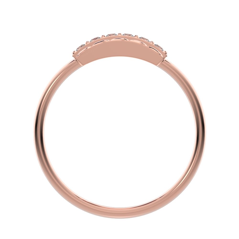 0.09 ct Round Cut Moissanite dainty Minimalist cluster textured channel infinity 14K / 18K Solid Rose Gold everyday ring