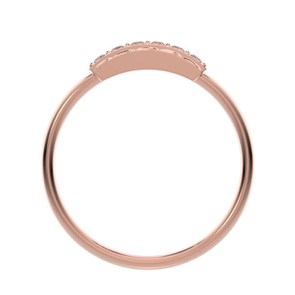 0.09 ct Round Cut Moissanite dainty Minimalist cluster textured channel infinity 14K / 18K Solid Rose Gold everyday ring