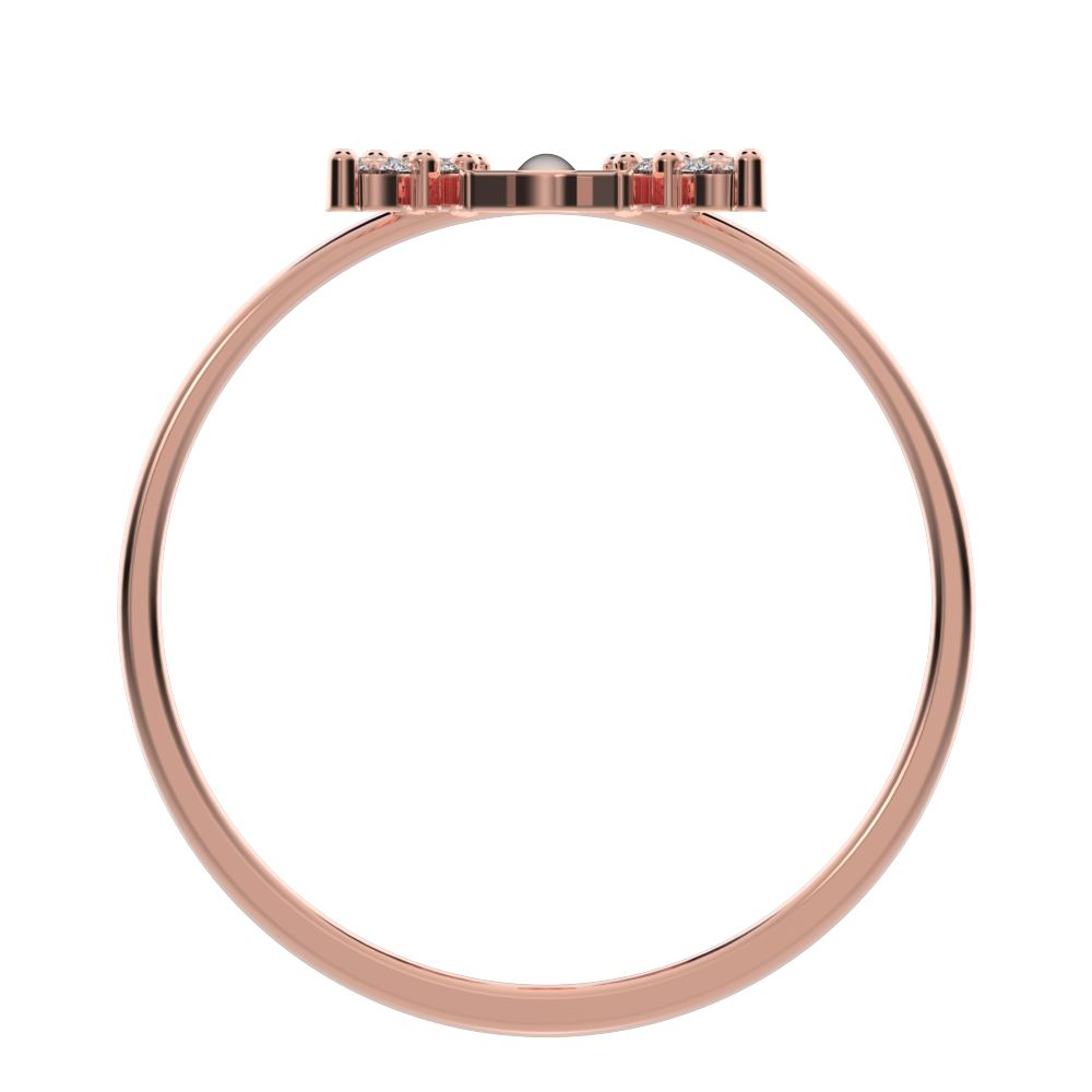 0.18 ct Round Cut Moissanite dainty Minimalist cluster butterfly floral infinity 14K / 18K Solid Rose Gold everyday ring