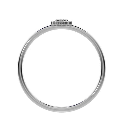 0.07 ct Round Cut Moissanite dainty Minimalist halo star cluster simple 14K / 18K Solid White Gold everyday ring