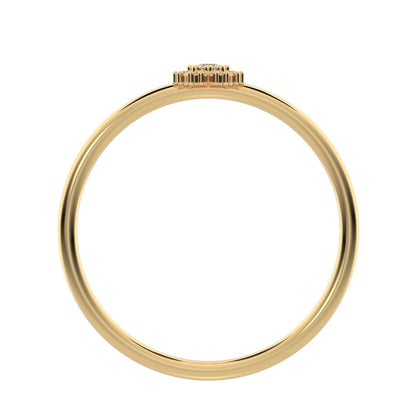 0.07 ct Round Cut Simulated Clear Diamond dainty Minimalist halo star cluster simple 14K / 18K Solid Yellow Gold everyday ring