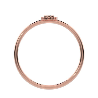 0.07 ct Round Cut Simulated Clear Diamond dainty Minimalist halo star cluster simple 14K / 18K Solid Rose Gold everyday ring