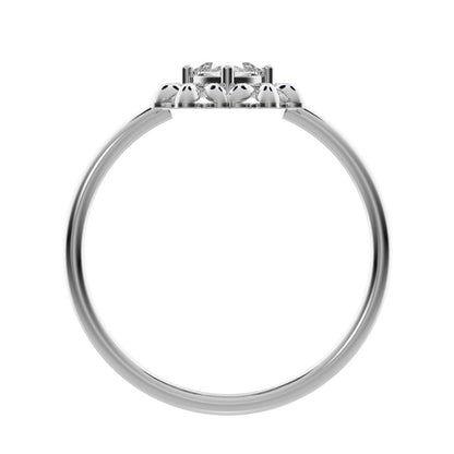 0.43 ct Cushion Cut Simulated Clear Diamond dainty Minimalist halo star cluster heart 14K / 18K Solid White Gold everyday ring