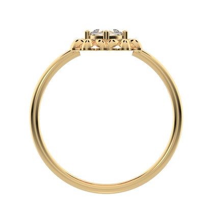 0.43 ct Cushion Cut Moissanite dainty Minimalist halo star cluster heart 14K / 18K Solid Yellow Gold everyday ring