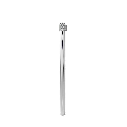 0.16 ct Baguette Cut Moissanite dainty Minimalist 3 stone Stackable light simple 14K / 18K Solid White Gold everyday wedding band