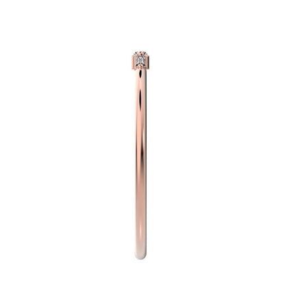 0.16 ct Baguette Cut Moissanite dainty Minimalist 3 stone Stackable light simple 14K / 18K Solid Rose Gold everyday wedding band