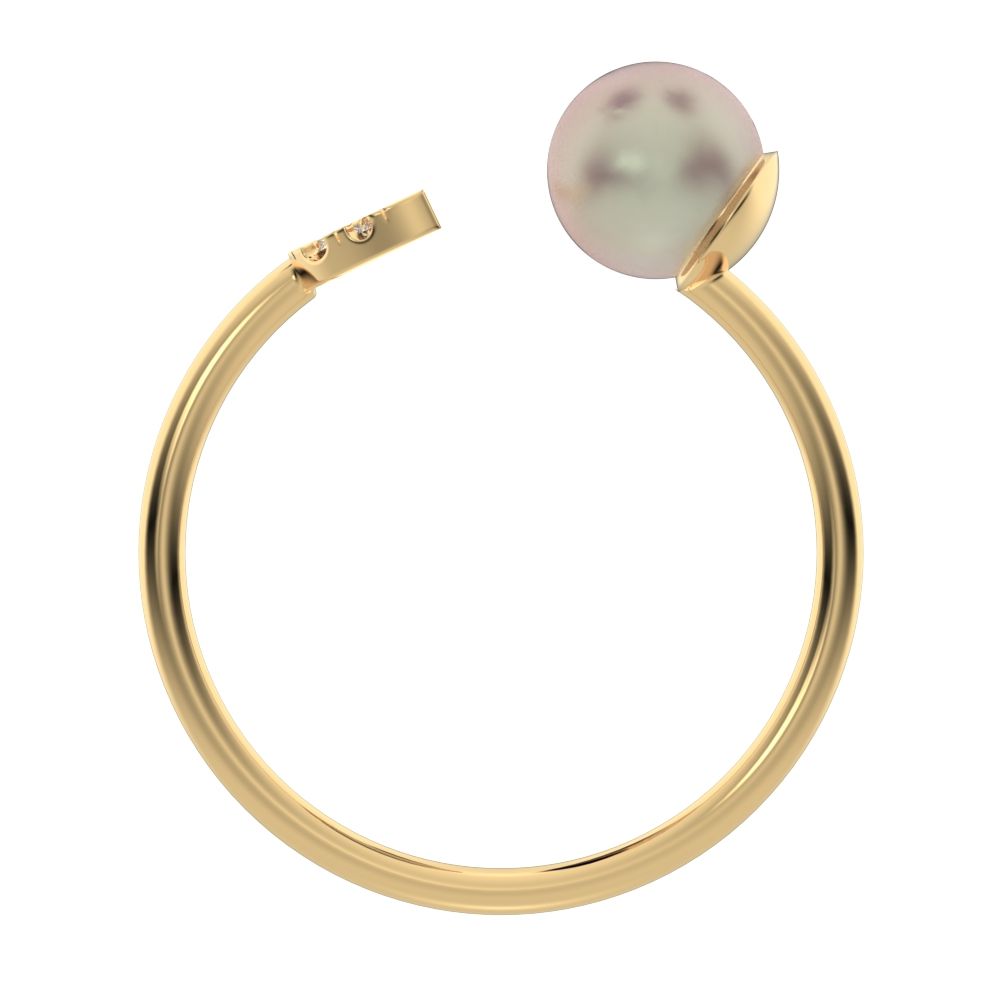 0.065 ct Round Cut Moissanite dainty Minimalist adjustable half moon sun Toi et Moi 14K / 18K Solid Yellow Gold everyday wedding band